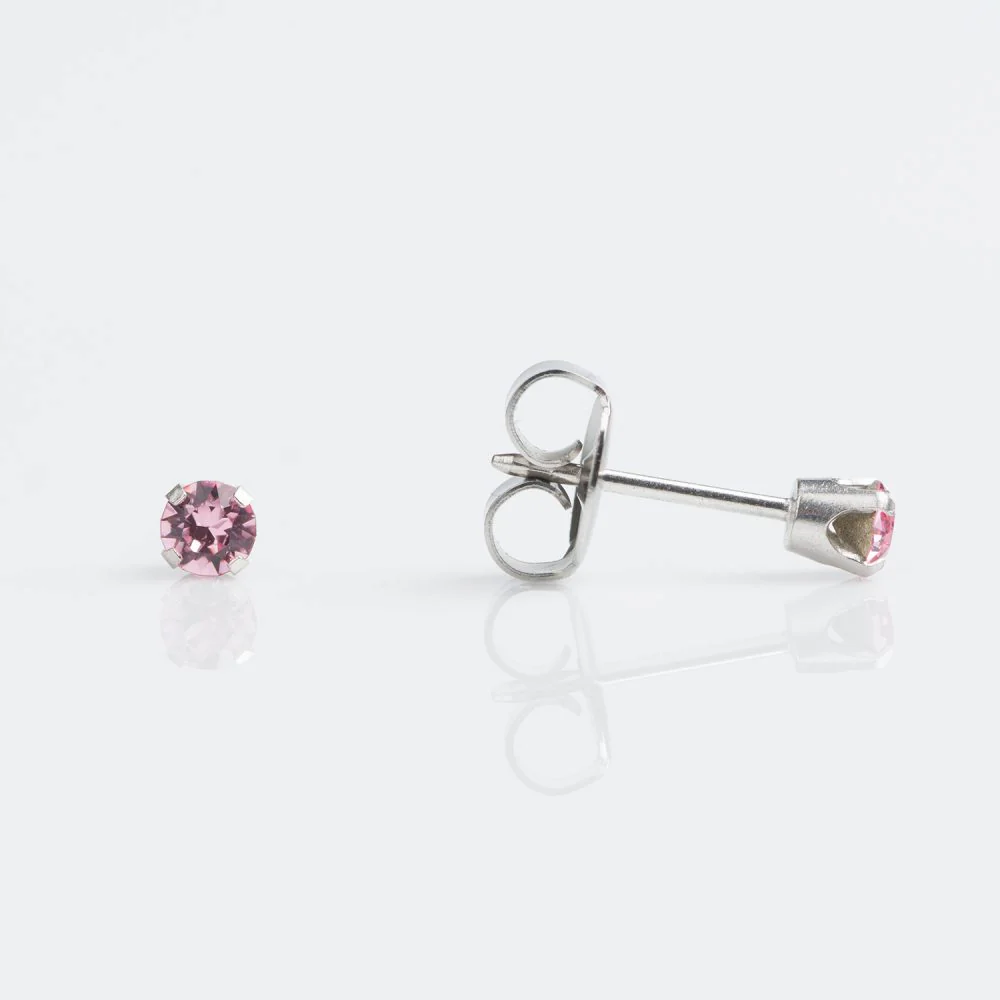 9CT WHITE GOLD TIFF. 3MM LIGHT ROSE