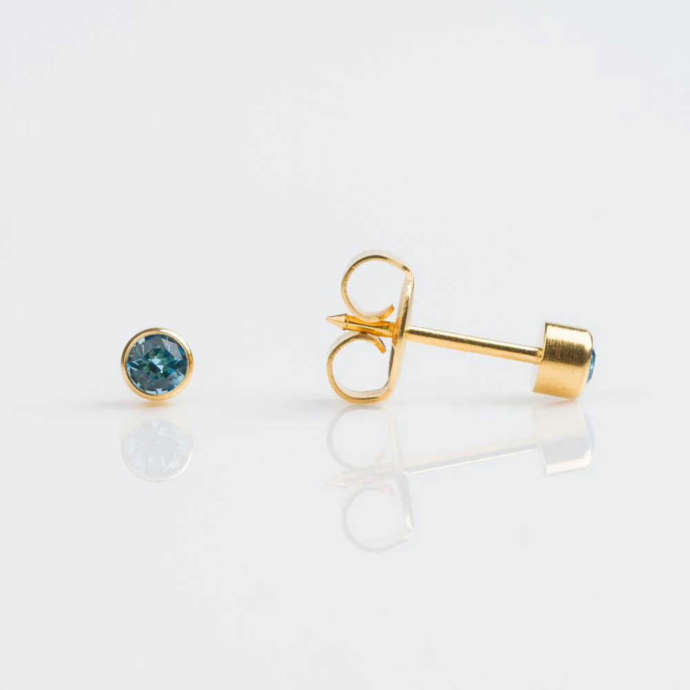 9CT GOLD BEZEL 3MM MARCH AQUAMARINE