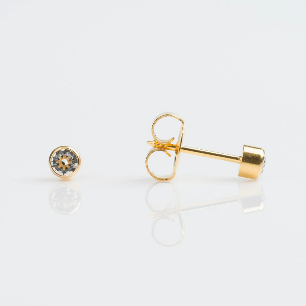 9CT GOLD BEZEL 3MM APRIL CRYSTAL