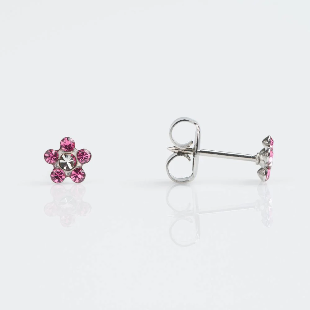 9CT WHITE GOLD 6 STONE DAISY ROSE – CRYSTAL